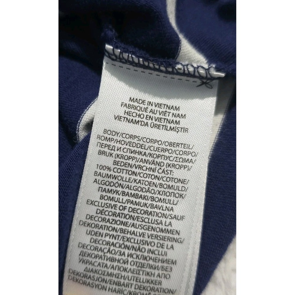 POLO RALPH LAUREN CUSTOM SLIM FIT CREWNECK T-SHIRT STRIPED WHITE / BLUE MEN XL - Picture 6 of 7